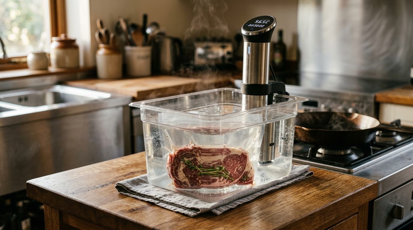 Illustrationsfoto til guiden: Sous vide temperatur og tid til okse, svin, kylling og fisk